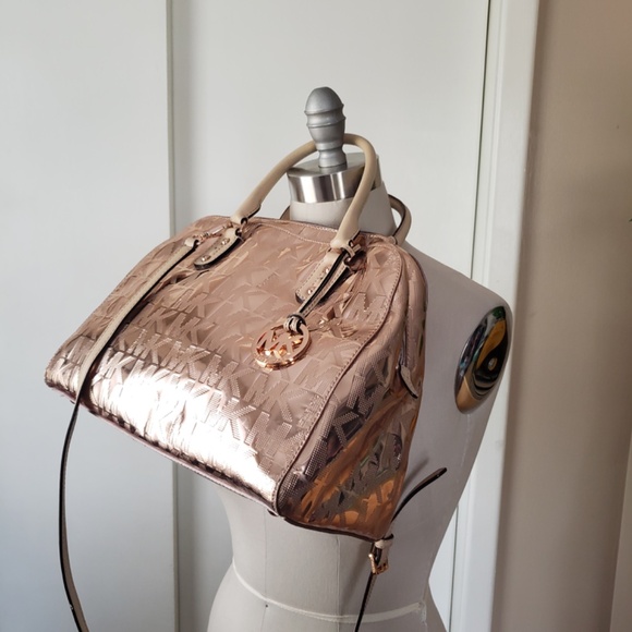 Michael Kors Rose Gold Dome Satchel! - Picture 7 of 14